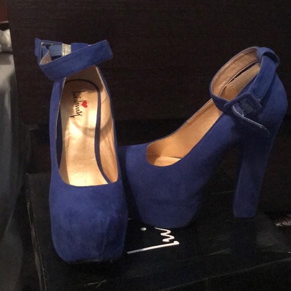 Luichiny Cobalt Blue Platform Heels - Picture 3 of 6